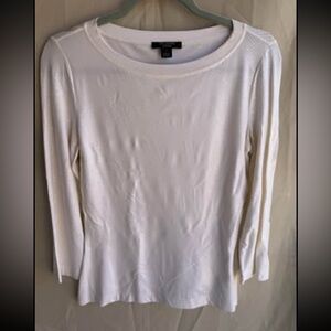 St. John Cream Long Sleeve Top